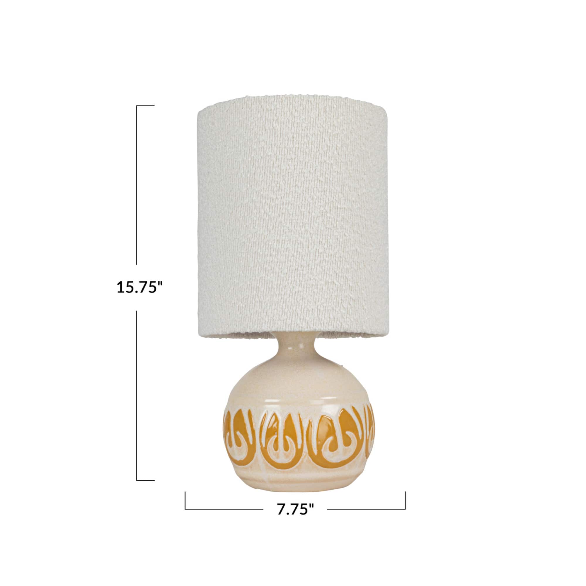 Hello Honey® 15.75" Yellow & Cream Sunlit Embossed Stoneware Table Lamp, 2ct.